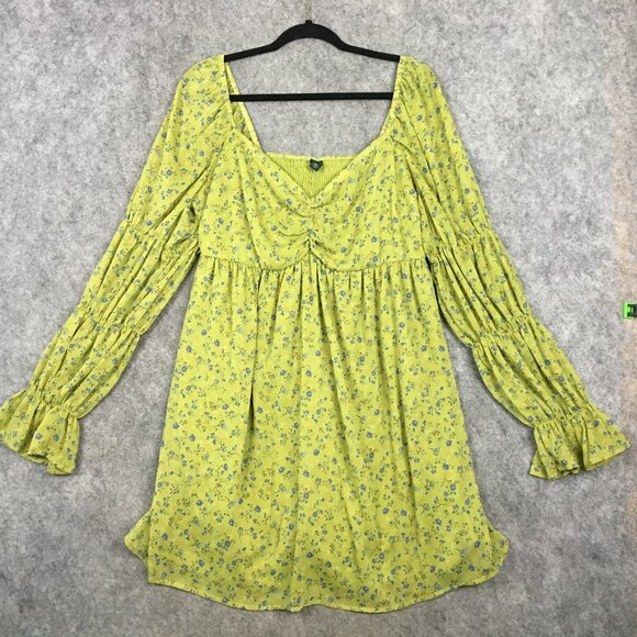 wild fable Dresses & Skirts - Wild Fable Yellow Floral Long Sleeve Dress